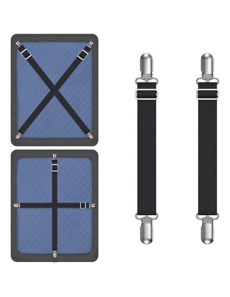 Soportes de Funda de Sofá Ajustables Yoovat 2 Pcs Negro