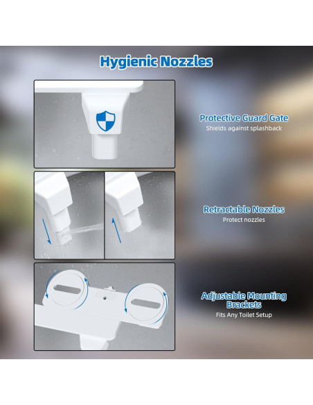 Bidet Mecánico Hibbent Doble Boquilla Ajustable Negro