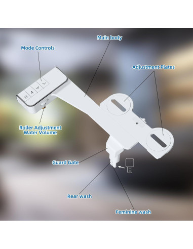 Bidet Mecánico Hibbent Doble Boquilla Ajustable Negro