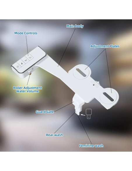 Bidet Mecánico Hibbent Doble Boquilla Ajustable Negro