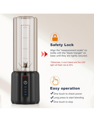 Licuadora Portátil COKUNST PSB-8 500ml Recargable USB-C