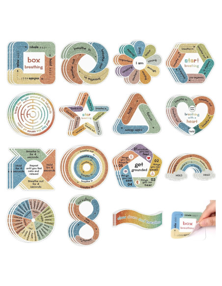 Calcomanías Calmantes Huimdery 45 Piezas Texturizadas para Estrés