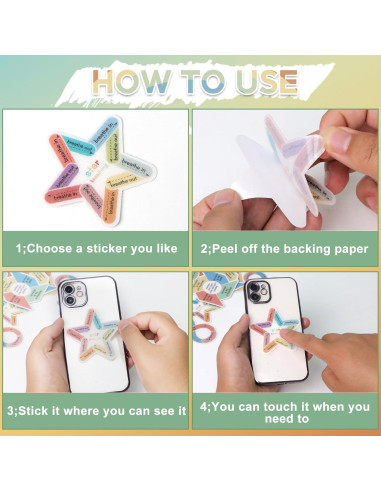 Calcomanías Calmantes Huimdery 45 Piezas Texturizadas para Estrés