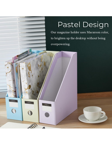 Soporte de Revistas Plegable Y YOMA 6 Paquete Cartón Color Caramelo