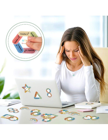 Calcomanías Calmantes Huimdery 45 Piezas Texturizadas para Estrés