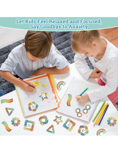 Calcomanías Calmantes Huimdery 45 Piezas Texturizadas para Estrés