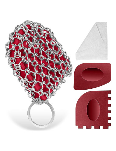 Kit de limpieza de hierro fundido Herda 4 piezas - Fregador y raspadores