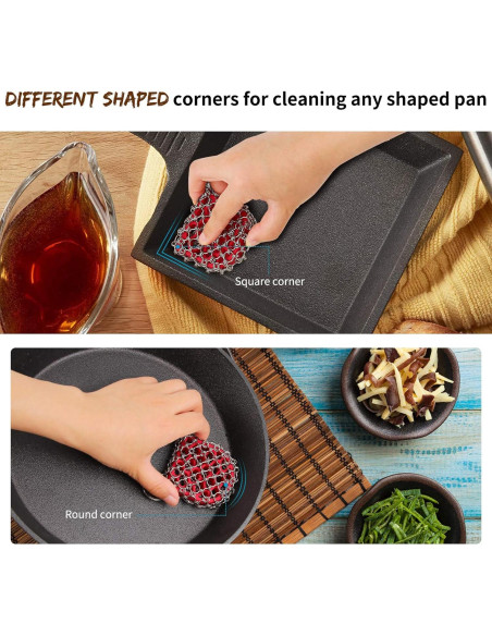 Kit de limpieza de hierro fundido Herda 4 piezas - Fregador y raspadores