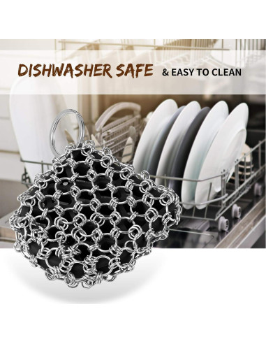 Kit de limpieza de hierro fundido Herda 4 piezas - Fregador y raspadores