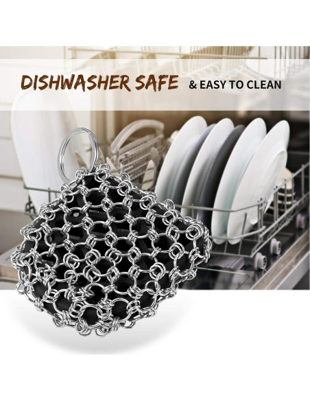 Kit de limpieza de hierro fundido Herda 4 piezas - Fregador y raspadores