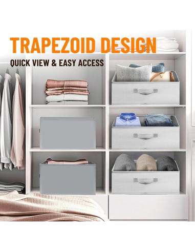 Organizadores de Closet Extra Grande Criusia 4 Paquete Gris