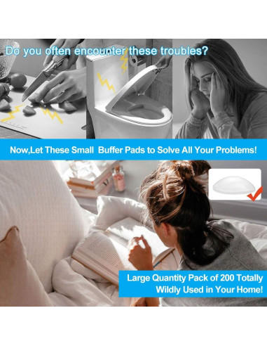 200 Amortiguadores de Goma FATLODA Transparentes Autoadhesivos