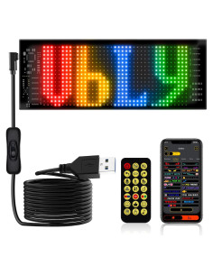 Cartel LED Programable Miootly 17.8x7.6cm Control Bluetooth