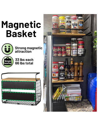 Estante Magnético Ofiray-home 2 Niveles Negro 15 kg