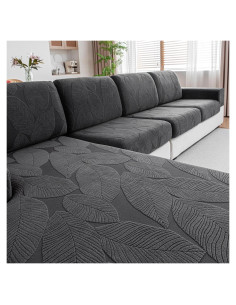Funda de Sofá Seccional QIANMEW Gris Oscuro Lavable Antideslizante