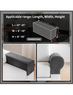 Funda de Sofá Seccional QIANMEW Gris Oscuro Lavable Antideslizante 2