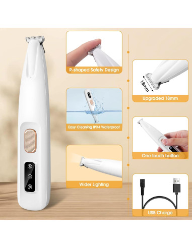 Recortador de patas de perro Palksky con luz LED y carga USB