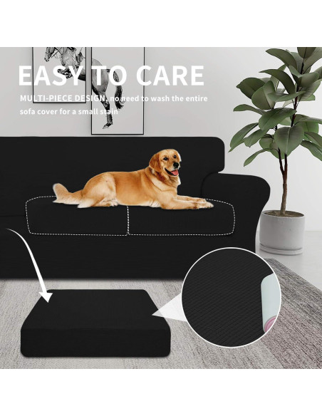 Funda de Sofá Stretch Easy-Going 2 Piezas para Mascotas - Negro