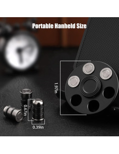 Fidget Spinner Metálico Dilabnba Negro Alivio Estrés 99.6g 2