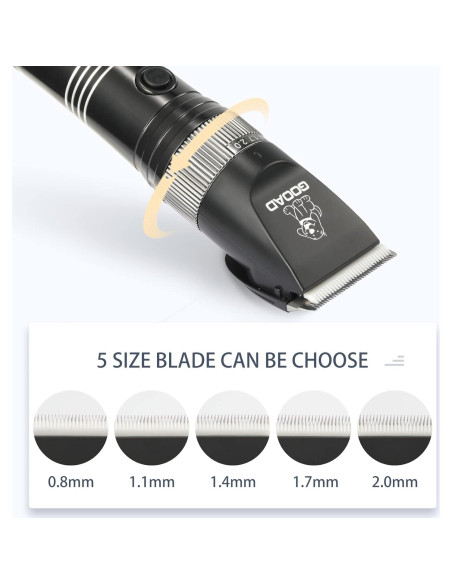 Cortadora de Pelo Inalámbrica Gooad para Perros y Gatos - Silenciosa y Recargable