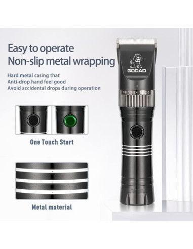 Cortadora de Pelo Inalámbrica Gooad para Perros y Gatos - Silenciosa y Recargable