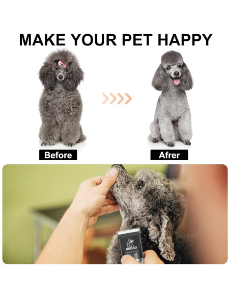Cortadora de Pelo Inalámbrica Gooad para Perros y Gatos - Silenciosa y Recargable