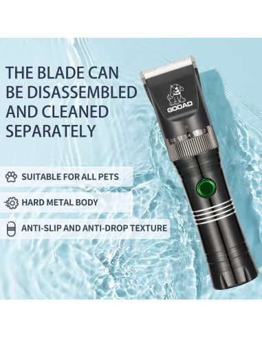 Cortadora de Pelo Inalámbrica Gooad para Perros y Gatos - Silenciosa y Recargable