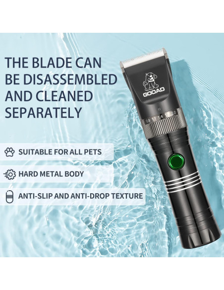 Cortadora de Pelo Inalámbrica Gooad para Perros y Gatos - Silenciosa y Recargable