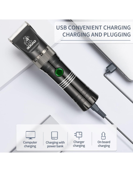 Cortadora de Pelo Inalámbrica Gooad para Perros y Gatos - Silenciosa y Recargable