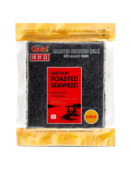 Alga Marina Tostada Daechun Nori para Sushi - 50 Hojas - Vegano