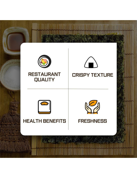 Alga Marina Tostada Daechun Nori para Sushi - 50 Hojas - Vegano