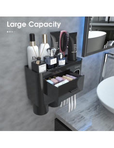 Soporte para Cepillos de Dientes iHave Negro con Dispensador 2