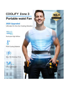 Ventilador Portátil de Cintura TORRAS COOLiFY Zona 3 Negro 2