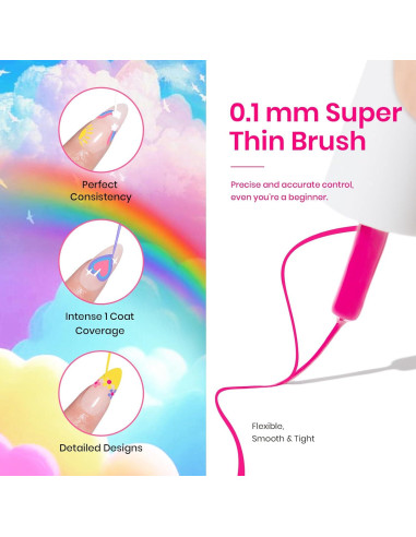 Juego de Gel de Uñas Beetles Rainbow 12 Colores Neón