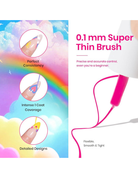 Juego de Gel de Uñas Beetles Rainbow 12 Colores Neón