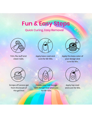 Juego de Gel de Uñas Beetles Rainbow 12 Colores Neón