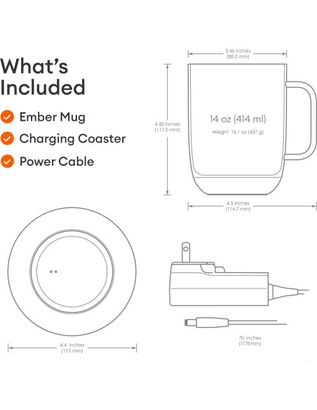 Taza Inteligente Ember 2 de 414 ml con Tapa y Espumador Zulay