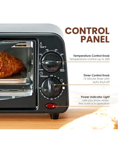 Horno Tostador Compacto Elite Gourmet ETO236 2 Rebanadas Negro