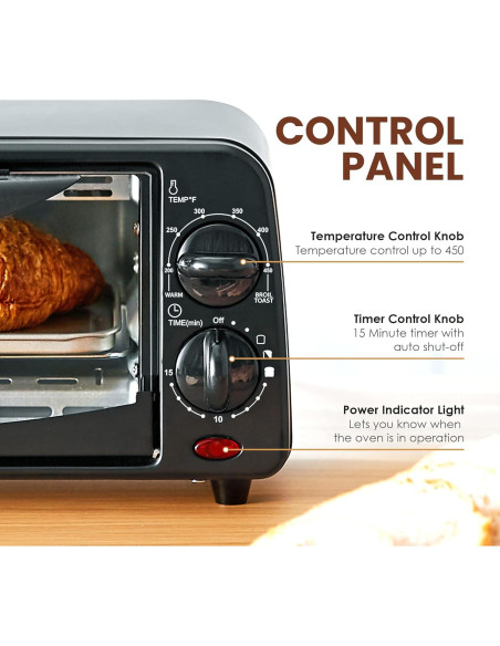 Horno Tostador Compacto Elite Gourmet ETO236 2 Rebanadas Negro