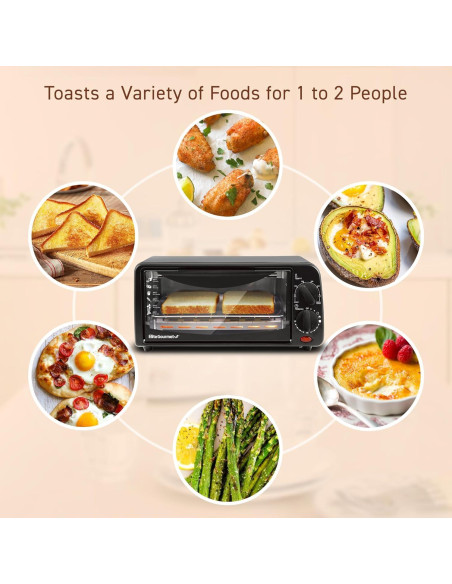 Horno Tostador Compacto Elite Gourmet ETO236 2 Rebanadas Negro