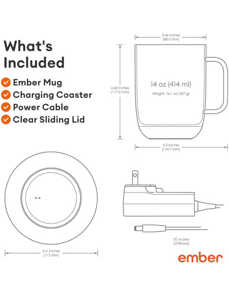 Taza Inteligente Ember 2 de 414 ml con Tapa y Espumador Zulay