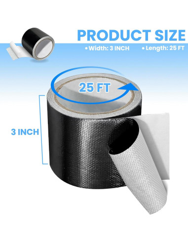 Cinta de Reparación Impermeable Tikfoam 7.62m x 7.62cm Negra