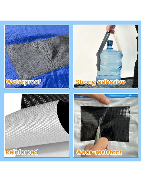 Cinta de Reparación Impermeable Tikfoam 7.62m x 7.62cm Negra