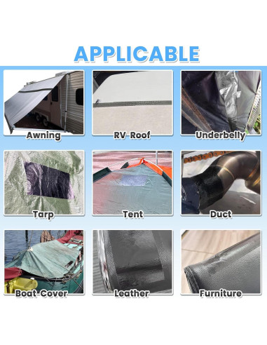 Cinta de Reparación Impermeable Tikfoam 7.62m x 7.62cm Negra