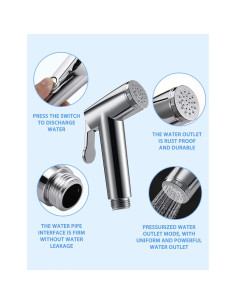 Cabezal de Rociador Bidet POCALAND 1PCS Resistente al Óxido 2