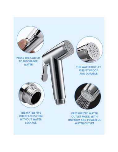 Cabezal de Rociador Bidet POCALAND 1PCS Resistente al Óxido