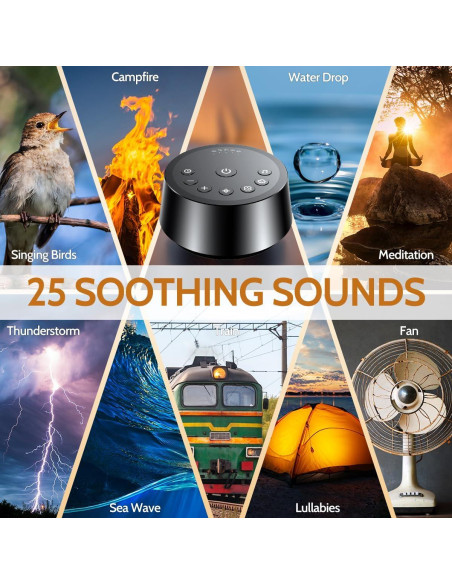 Máquina de Sonido Color Noise con 25 Sonidos Relajantes