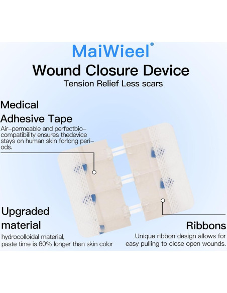 Dispositivo de Cierre de Heridas MaiWieel Sin Suturas 2 Piezas