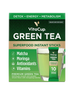Té Verde Instantáneo VitaCup 10 Sobres con Matcha y Moringa