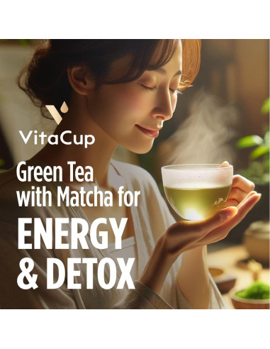 Té Verde Instantáneo VitaCup 10 Sobres con Matcha y Moringa